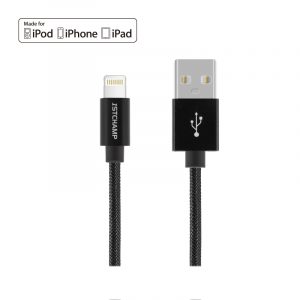 First Champion MFi 認證 Lightning USB 充電傳輸線 - PET編織配鋁合金外殼 - 120cm - 黑色