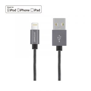 First Champion MFi 認證 Lightning USB 充電傳輸線 - PET編織配鋁合金外殼 - 180cm - 灰色