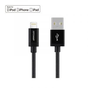 First Champion MFi 認證 Lightning USB 充電傳輸線 - 尼龍編織配鋁合金外殼 - 180cm - 黑色