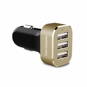 First Champion USB 汽車充電器 - EL-736W - 3 x USB接口 - 36W - 金色