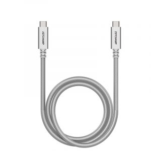 First Champion USB 3.2 USB Type-C 至 Type-C 充電傳輸線 - 鋁合金尼龍編織 - 100cm - 銀色