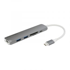First Champion USB Type-C 集線器 - 6合1 (HDMI, USB, USB-C, Card Reader) - 灰色