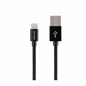 First Champion MFi 認證 Lightning USB 充電傳輸線 - 尼龍編織鋁合金外殼 - 120cm - 黑色