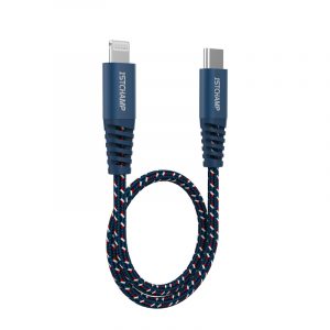 First Champion MFi 認證 USB-C 至 Lightning 充電傳輸線 - 尼龍編織配鋁合金外殼 - 30cm - 藍色