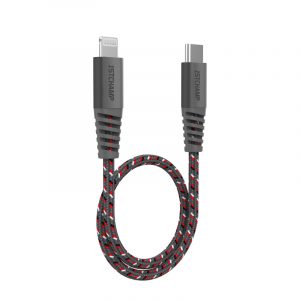 First Champion MFi 認證 USB-C 至 Lightning 充電傳輸線 - 尼龍編織配鋁合金外殼 - 30cm - 灰色