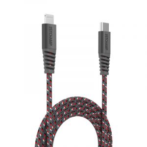 First Champion MFi 認證 USB-C 至 Lightning 充電傳輸線 - 尼龍編織配鋁合金外殼 - 120cm - 灰色