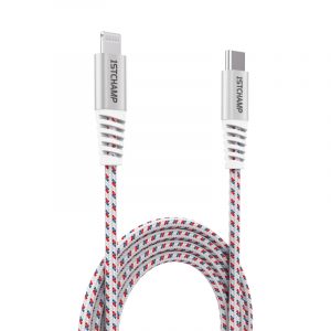 First Champion MFi 認證 USB-C 至 Lightning 充電傳輸線 - 尼龍編織配鋁合金外殼 - 120cm - 銀色