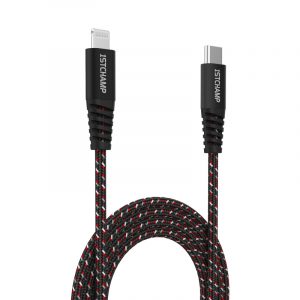 First Champion MFi 認證 USB-C 至 Lightning 充電傳輸線 - 尼龍編織配鋁合金外殼 - 120cm - 黑色