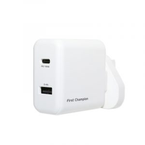 First Champion USB 旅行充電器 - UTC230PD - with USB-C (PD 18W) and USB-A