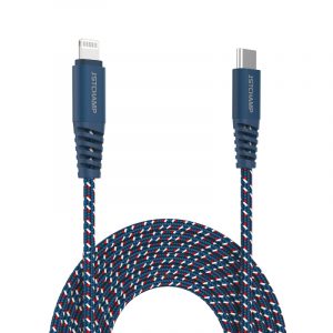 First Champion MFi 認證 USB-C 至 Lightning 充電傳輸線 - 尼龍編織配鋁合金外殼 - 200cm - 藍色