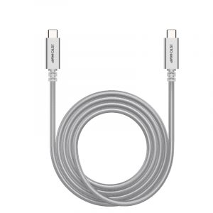 First Champion USB Type-C to Type-C 充電數據線 - 尼龍編織 - 200厘米 - 銀色