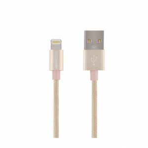 First Champion MFi 認證 Lightning USB 充電傳輸線 - 尼龍編織鋁合金外殼 - 120cm - 金色