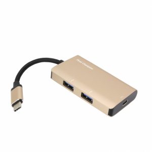First Champion USB Type-C 集線器 - 3合1 (USB & USB-C) - 金色